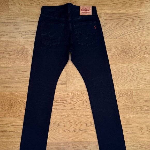 Iron Heart Men's Slim Fit Jeans - Deep Black - Picture 1 of 8
